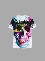 Wholesale Round Neck Skull Pattern Design T-Shirts