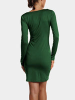 NEW FEELING Womens Army Green V-Neck Dresses