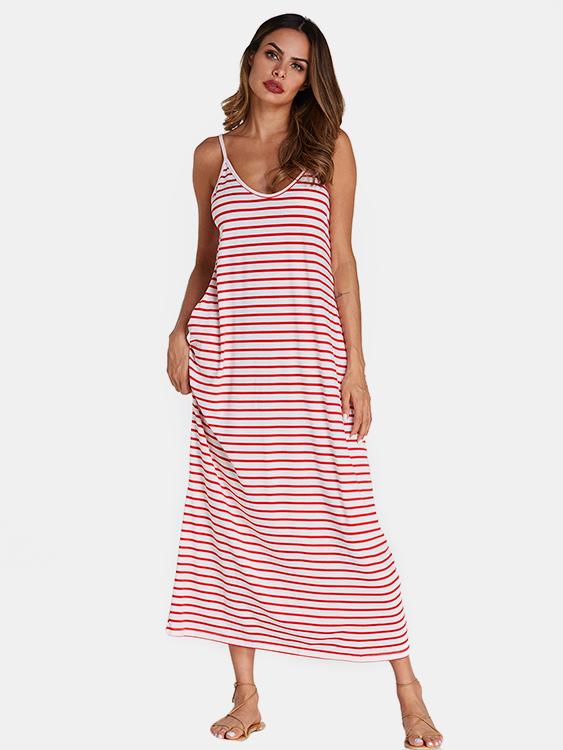 Custom Womens Striped Maxi Dresses
