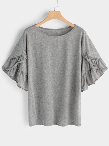 Wholesale Half Sleeve Round Neck Grey T-Shirt