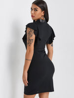 NEW FEELING Womens Black V-Neck Dresses