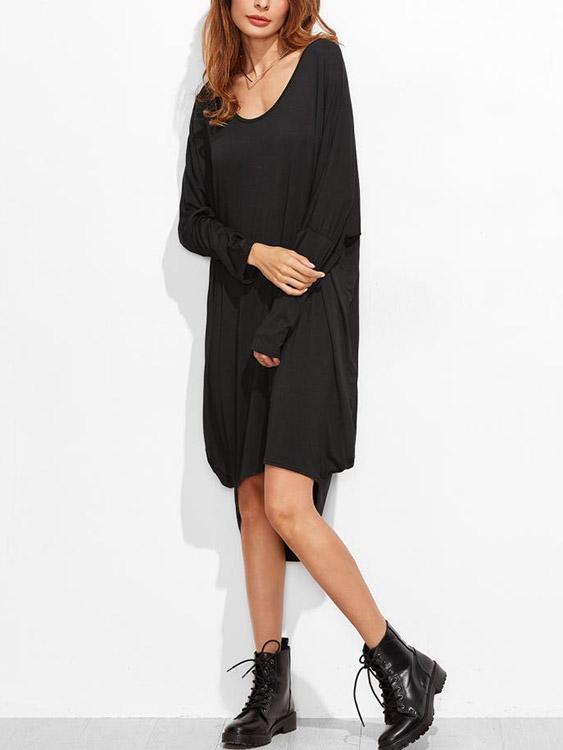 NEW FEELING Womens Black Casual Dresses
