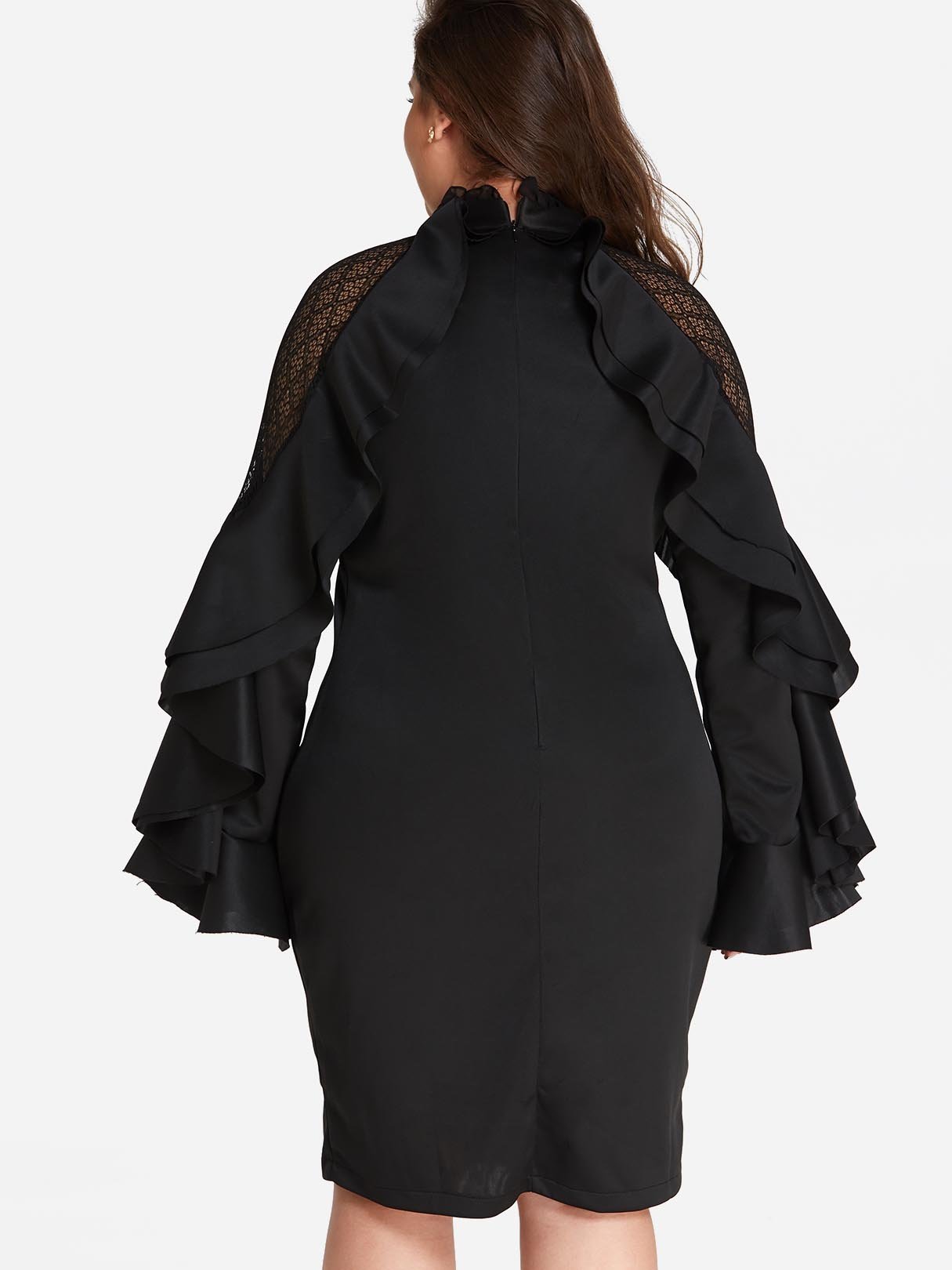 NEW FEELING Womens Black Plus Size Dresses