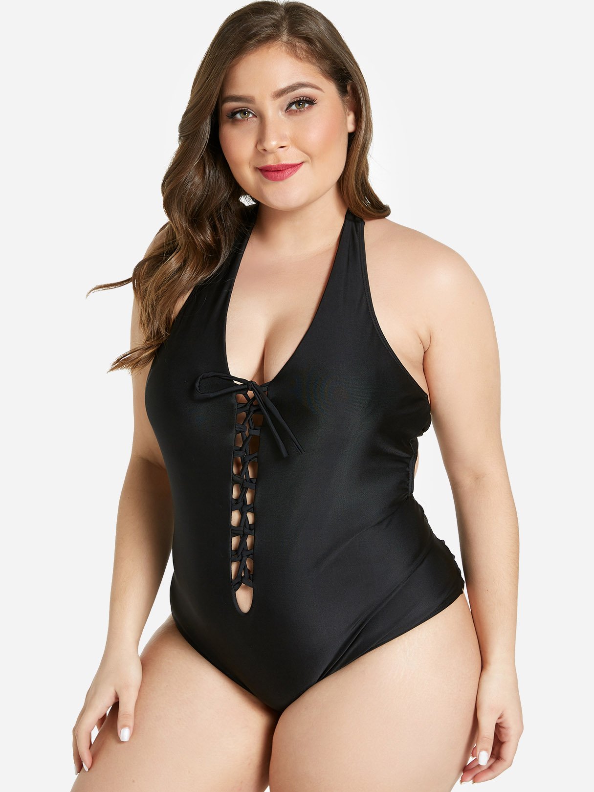 OEM Ladies Black Plus Size Swimwear