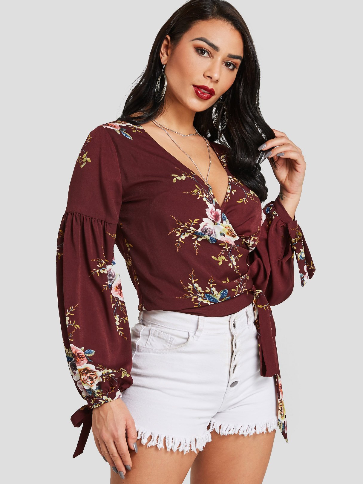 OEM Ladies Burgundy Blouses