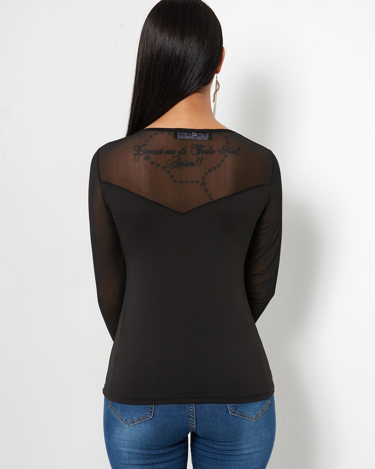 NEW FEELING Womens Black T-Shirts