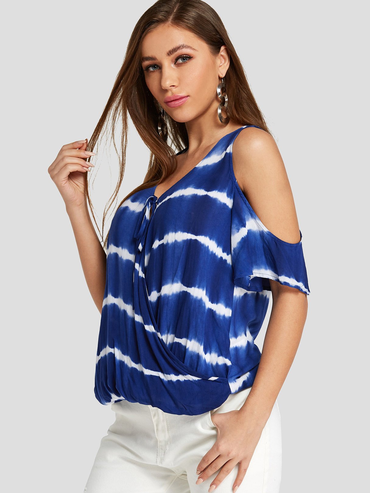 OEM Ladies Blue Blouses