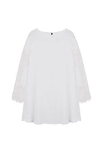 Wholesale White Plain Lace Chiffon Dresses