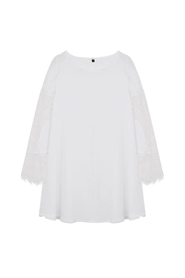 Wholesale White Plain Lace Chiffon Dresses