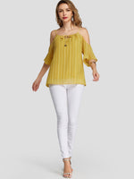 NEW FEELING Womens Yellow Blouses