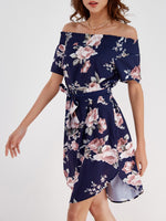 OEM Ladies Navy Floral Dresses