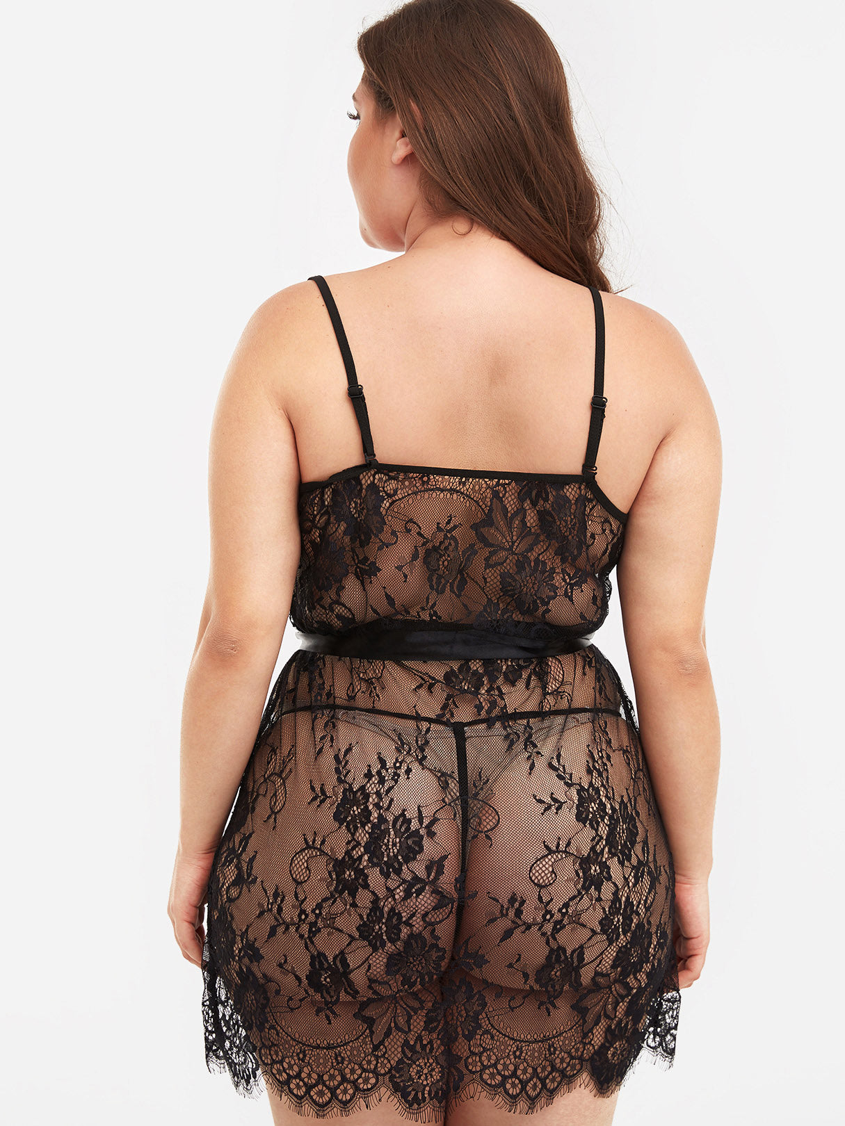 NEW FEELING Womens Black Plus Size Intimates