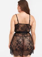 NEW FEELING Womens Black Plus Size Intimates