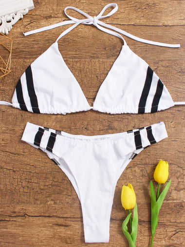 Wholesale Strapless Sleeveless Backless Two Piece Bikinis