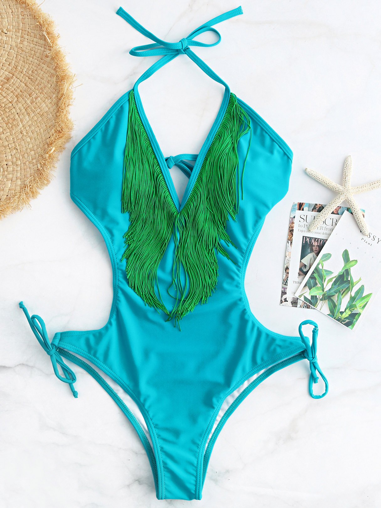 Custom Ladies V-Neck One-Pieces Swimwears