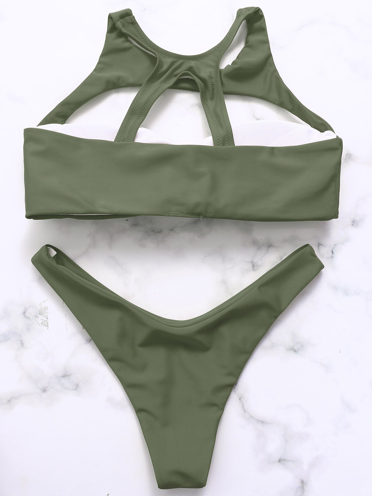 NEW FEELING Womens Green Bikinis