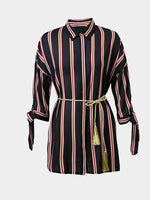 Wholesale Long Sleeve Stripe Mini Dress
