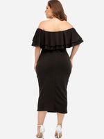 NEW FEELING Womens Black Plus Size Dresses