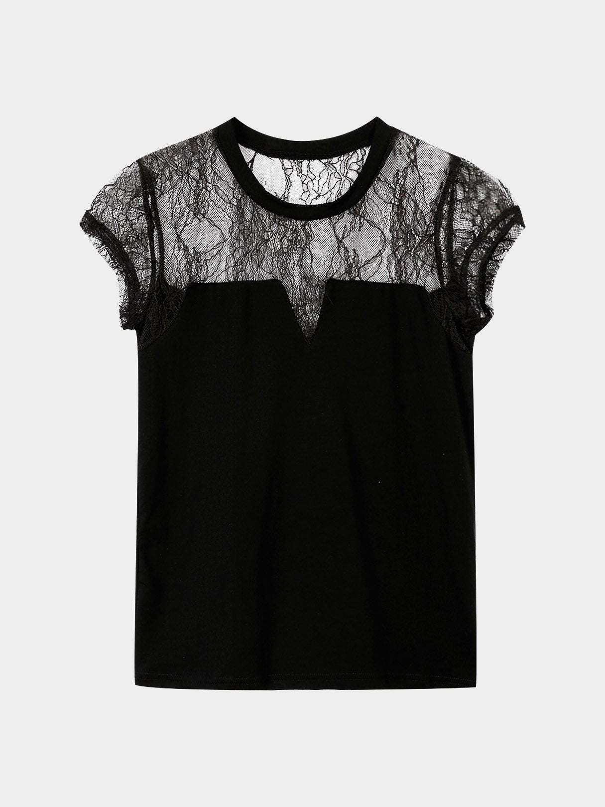 Wholesale Round Neck Lace T-Shirts