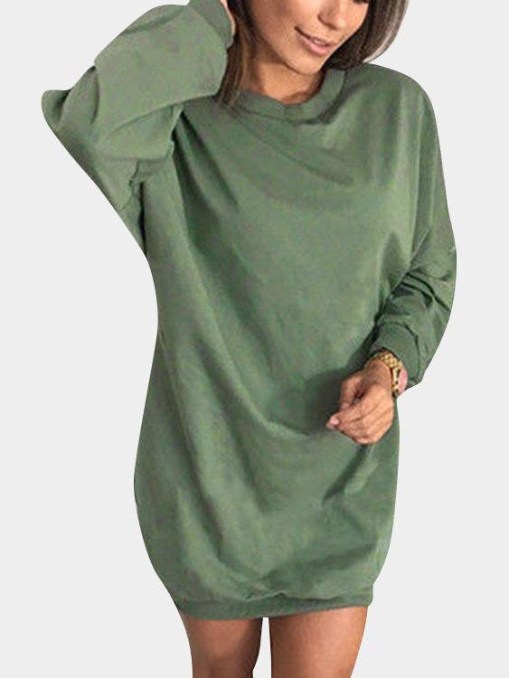NEW FEELING Womens Green Shirt Dresses