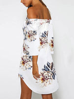 NEW FEELING Womens White Floral Dresses