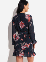 NEW FEELING Womens Black Floral Dresses
