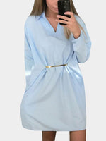 NEW FEELING Womens Blue Shirt Dresses