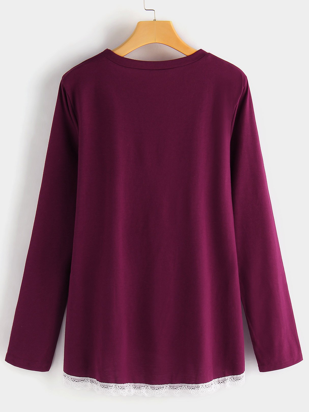 NEW FEELING Womens Burgundy T-Shirts