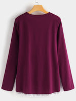 NEW FEELING Womens Burgundy T-Shirts