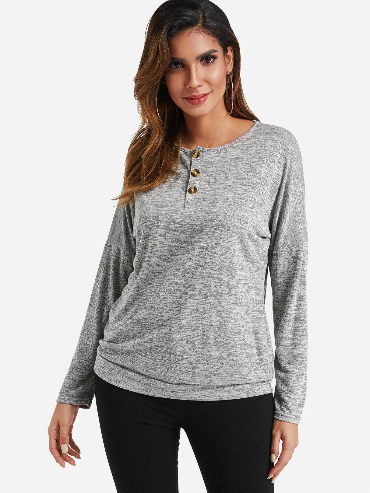 Wholesale Round Neck Long Sleeve Top