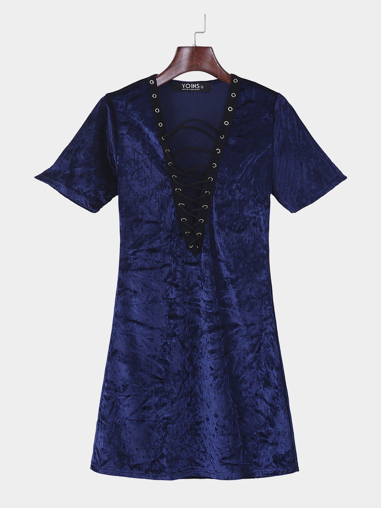 Wholesale Blue V-Neck Sexy Dresses