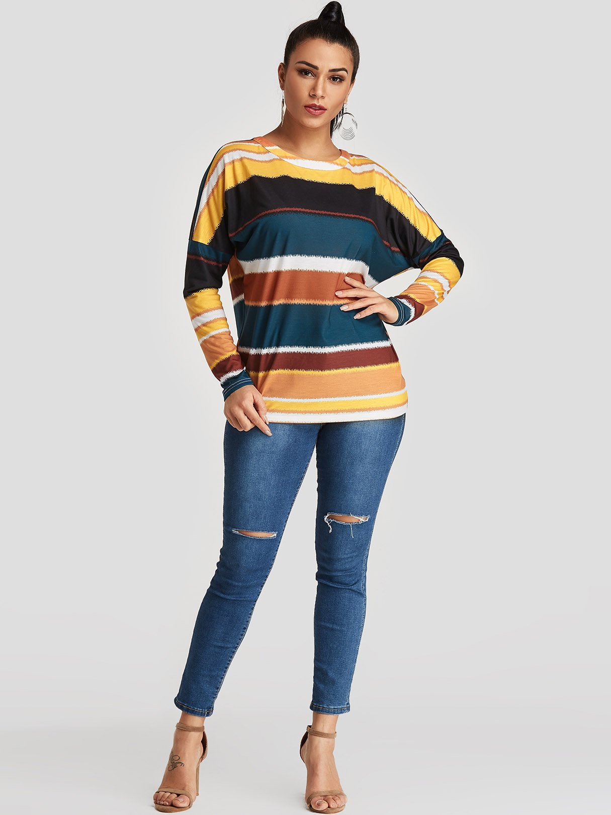 NEW FEELING Womens Color Block T-Shirts
