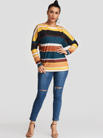 NEW FEELING Womens Color Block T-Shirts