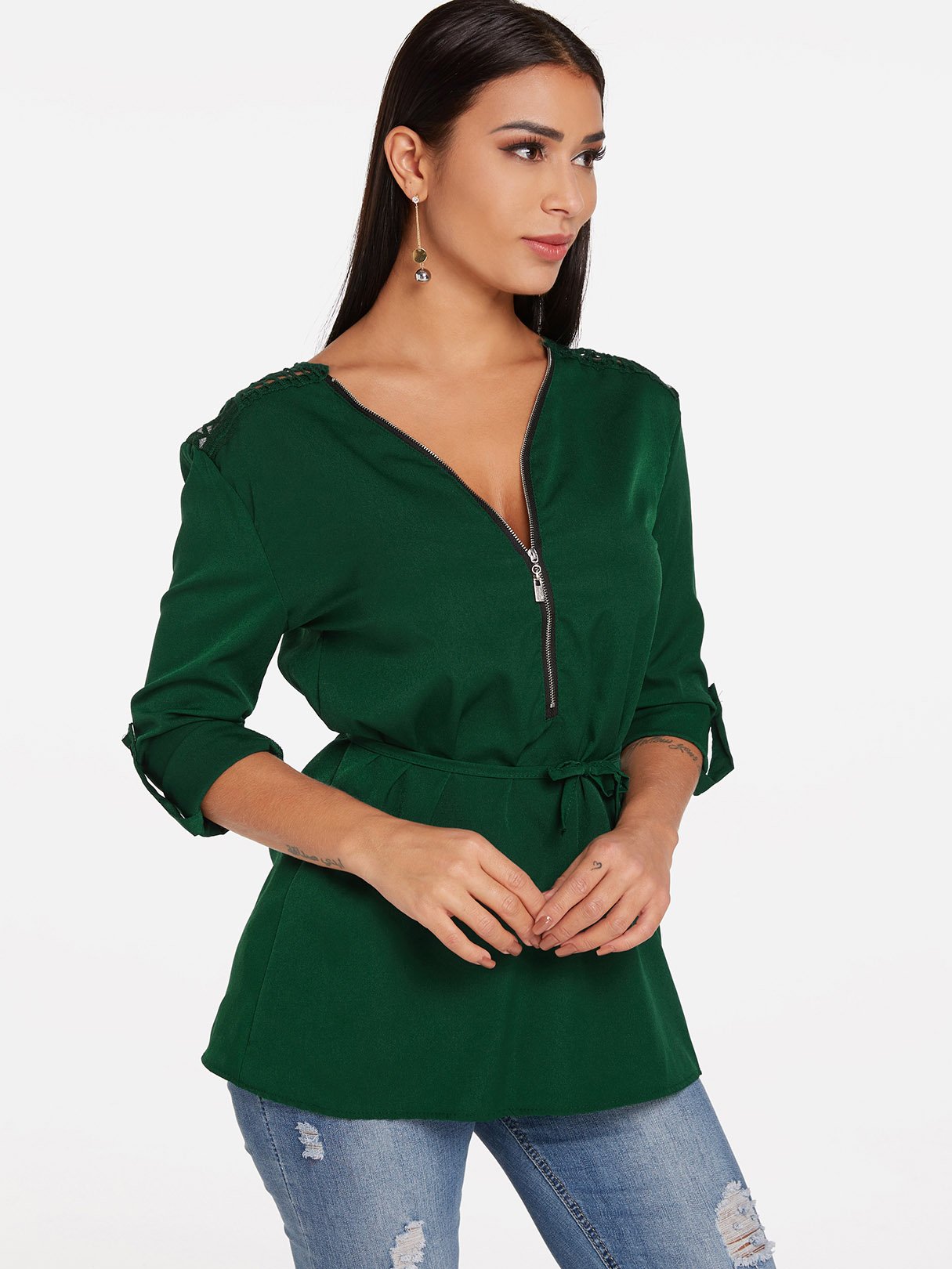 OEM Ladies Green Blouses