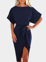 OEM Ladies Navy Midi Dresses