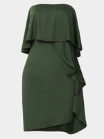 NEW FEELING Womens Army Green Mini Dresses