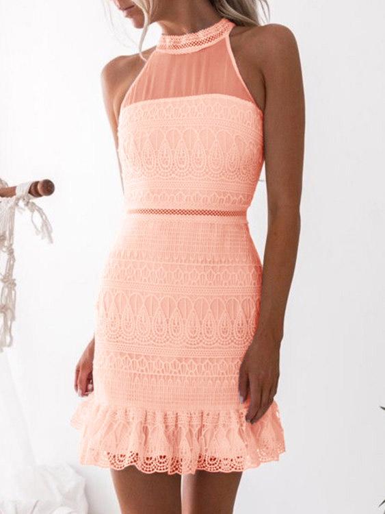 OEM Ladies Pink Mini Dresses