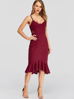 OEM Ladies Burgundy Sexy Dresses