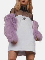 Wholesale White Round Neck 3/4 Length Sleeve Casual Dress