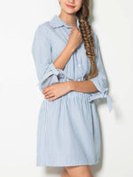 OEM Ladies Striped Shirt Dresses