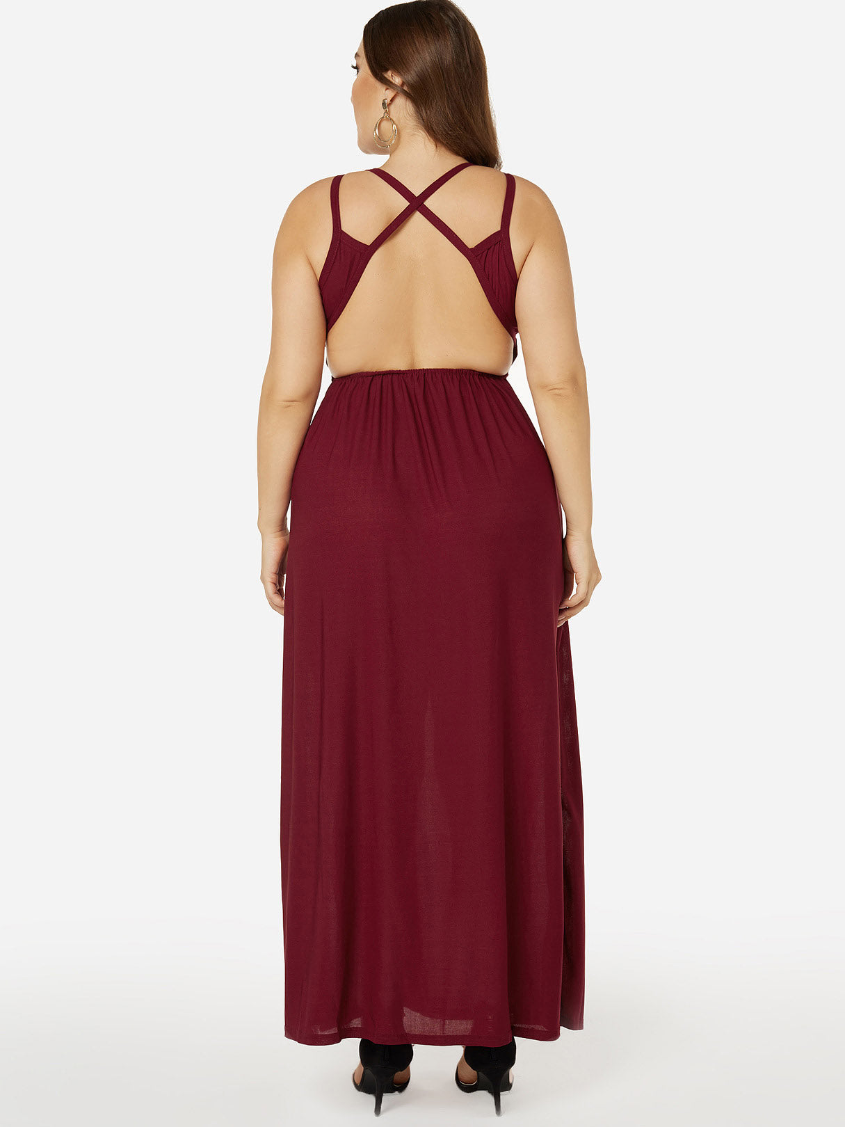 NEW FEELING Womens Burgundy Plus Size Dresses