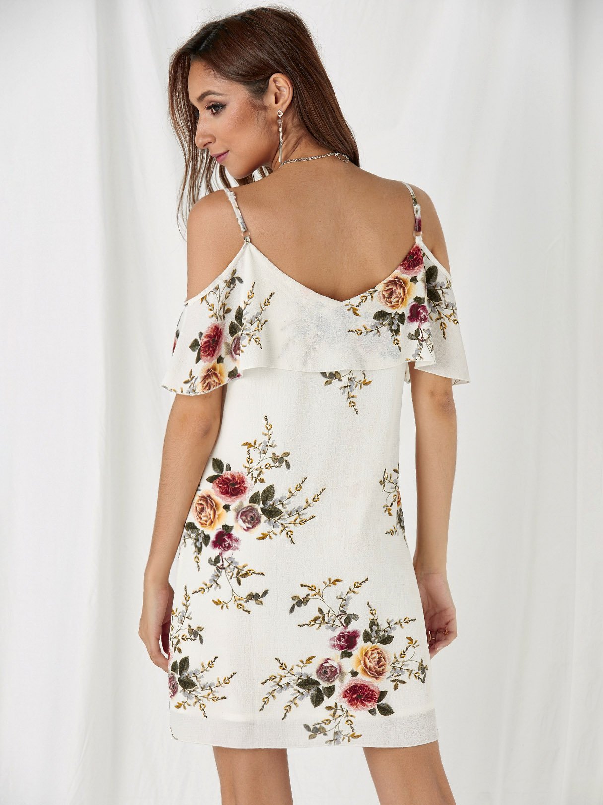 NEW FEELING Womens White Floral Dresses