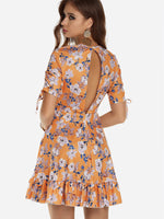 NEW FEELING Womens Orange Floral Dresses