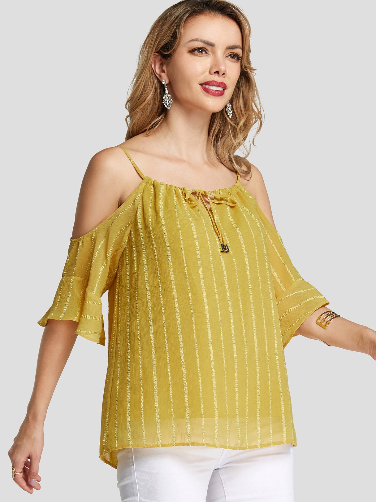 OEM Ladies Yellow Blouses