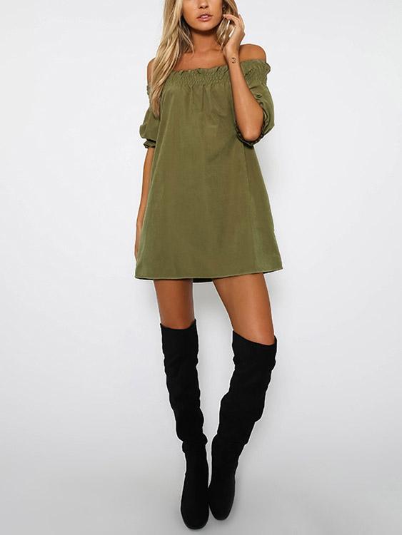Custom Ladies Green Mini Dresses
