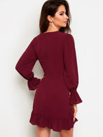 NEW FEELING Womens Burgundy Sexy Dresses