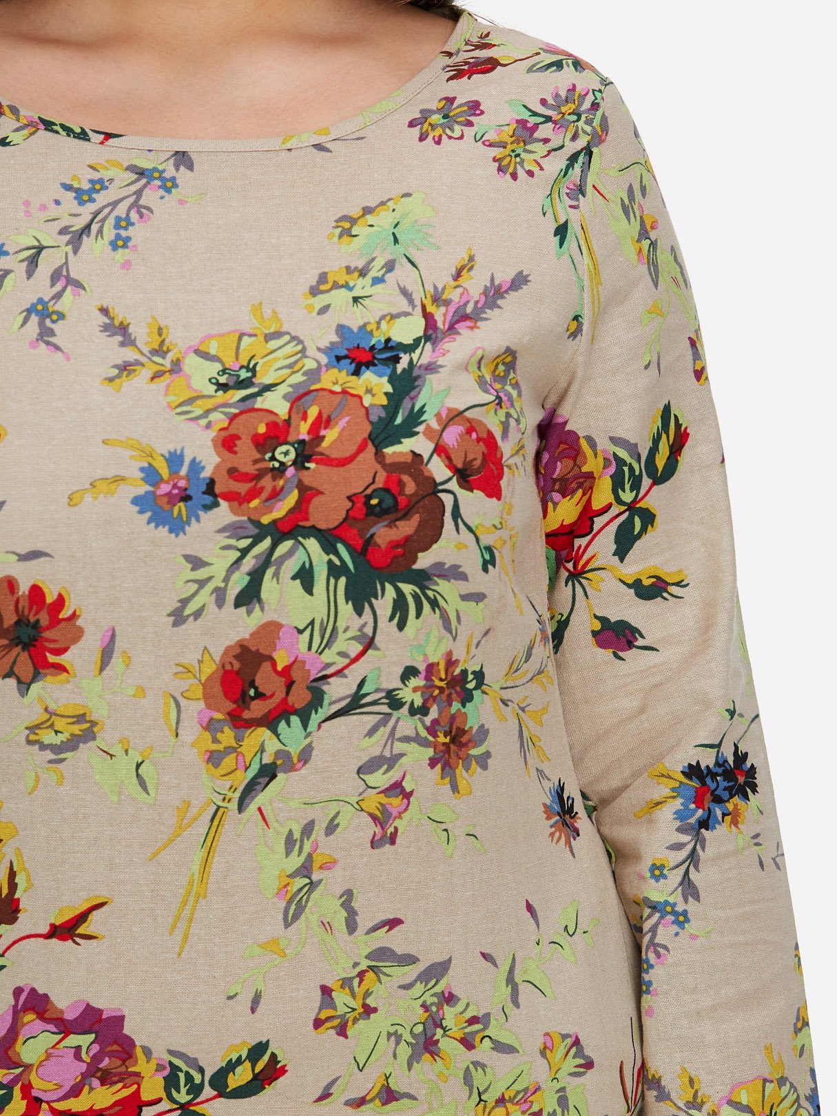 Custom Womens Floral Print Plus Size Dress