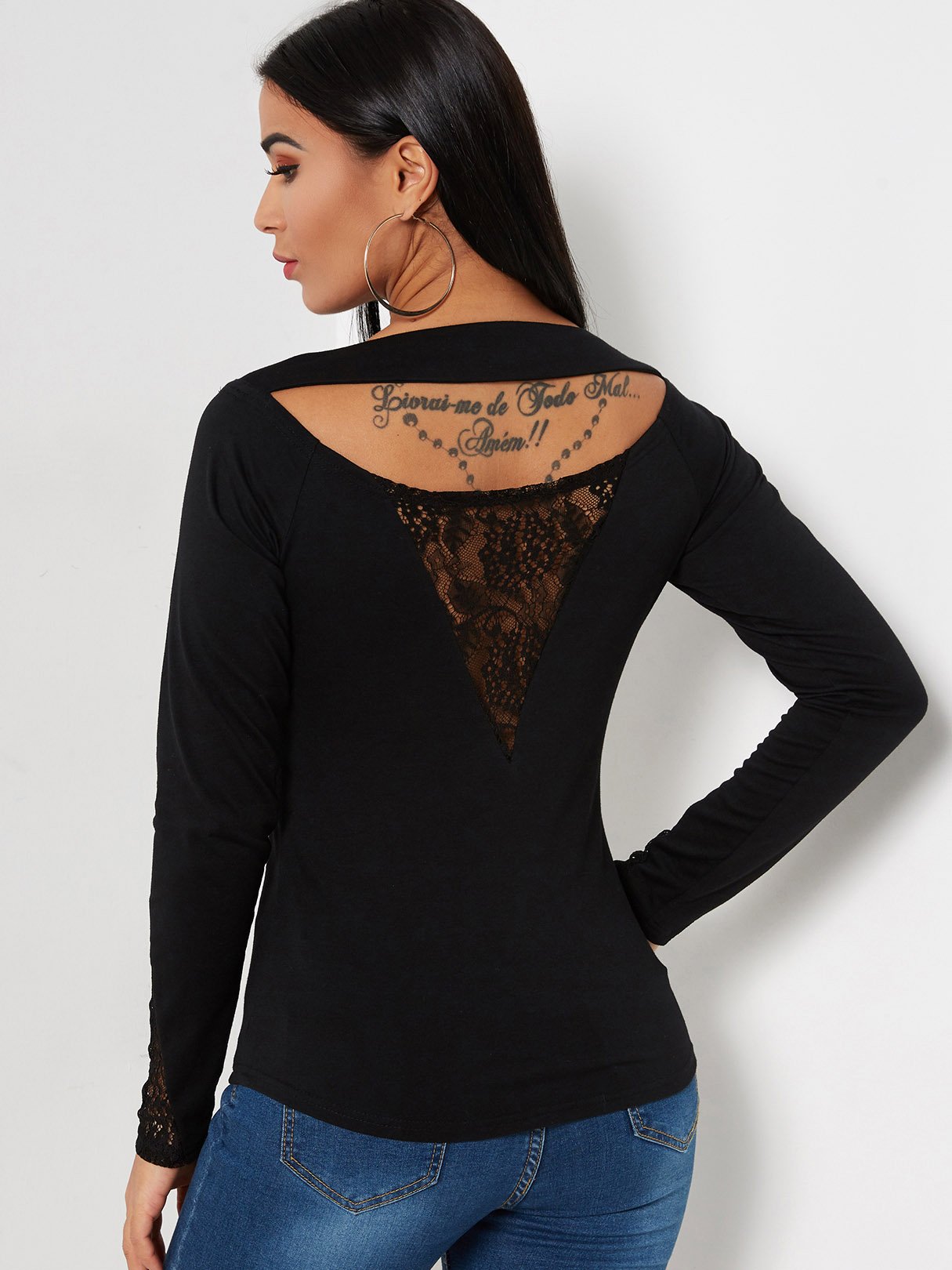 NEW FEELING Womens Black T-Shirts