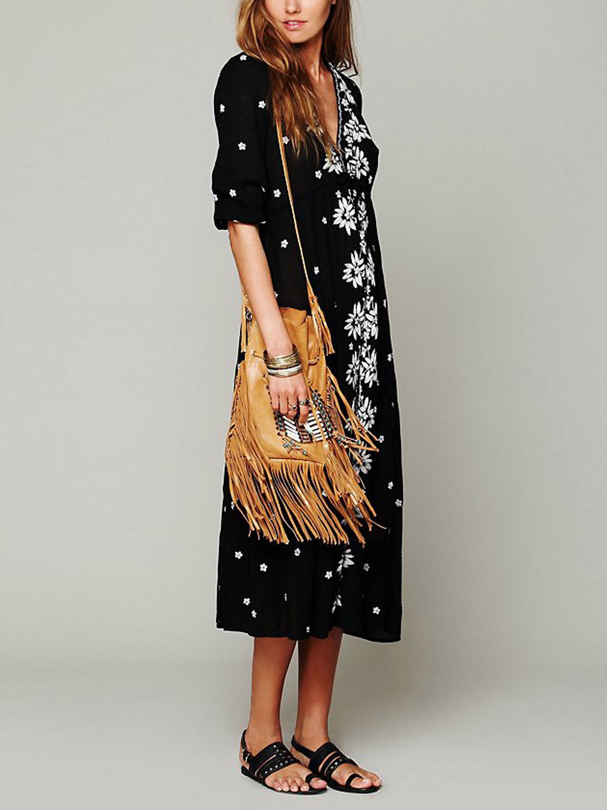OEM Ladies Black Maxi Dresses