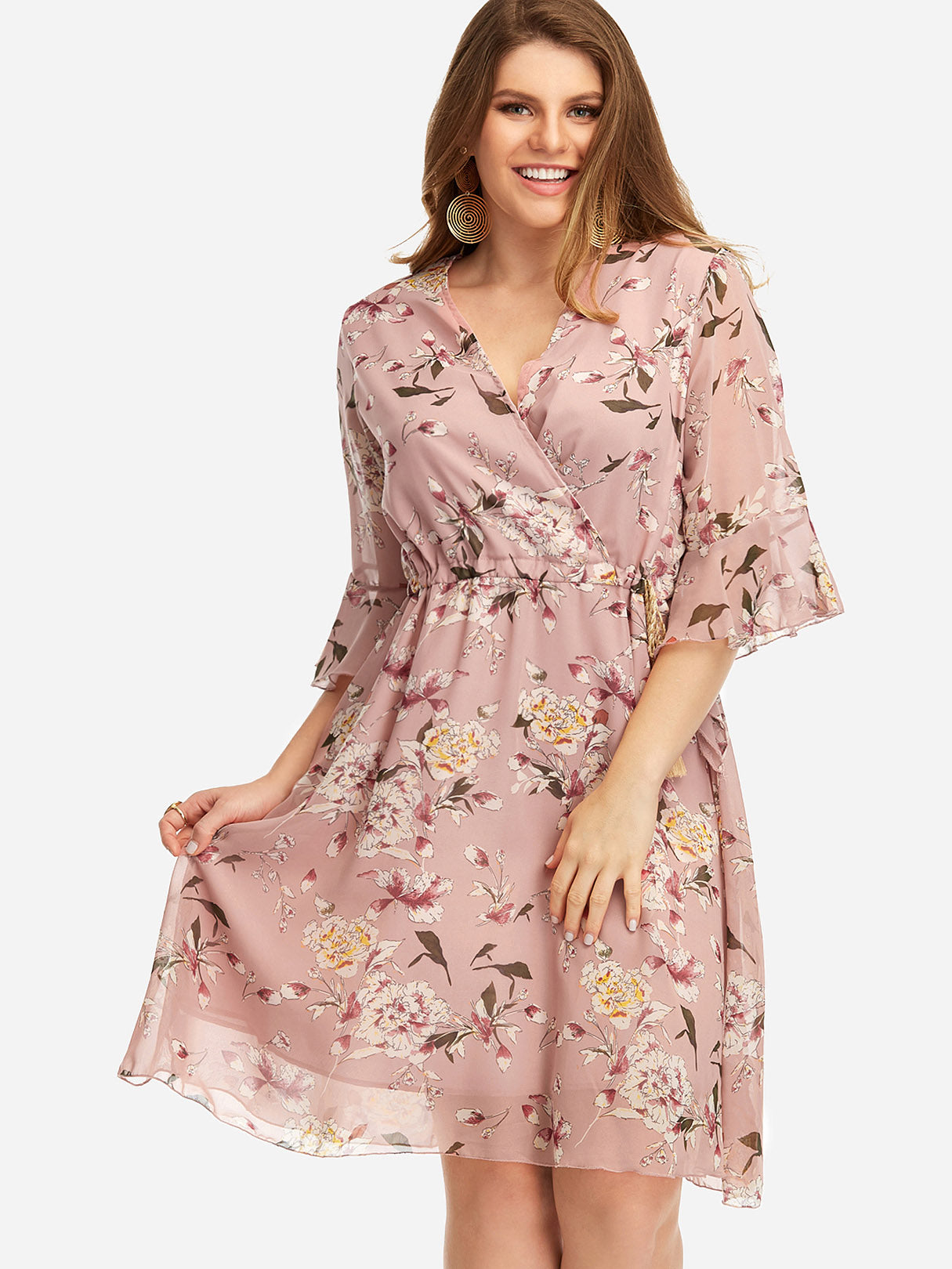 OEM ODM Ladies Pink Plus Size Dresses